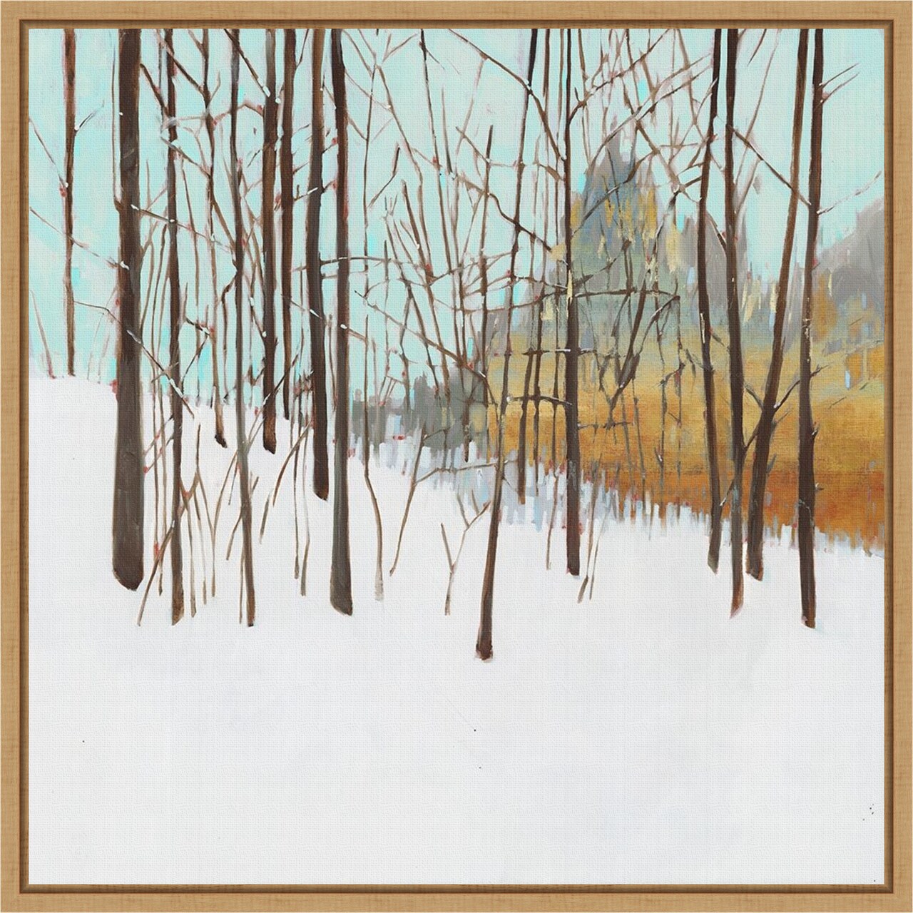 Winters Day I (Trees) by Susan Wilde 16-in. W x 16-in. H. Canvas Wall Art Print Framed in Natural